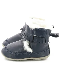 Skórzane buty "Funky Show" w kolorze granatowym do raczkowania
