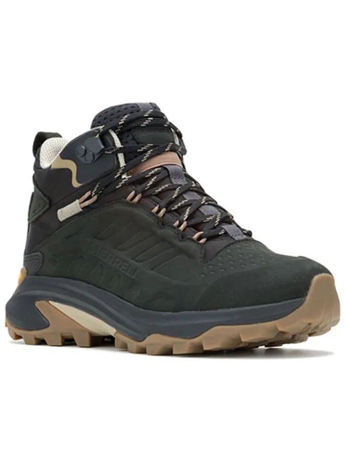Skórzane buty trekkingowe "Moab Speed 2 Mid" w kolorze granatowo-czarnym