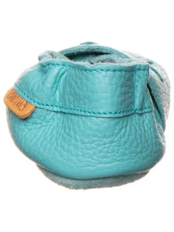 Skórzane buty w kolorze błękitnym do raczkowania