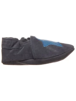 Skórzane buty w kolorze ciemnoszaro-niebieskim do raczkowania