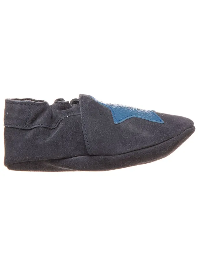 Skórzane buty w kolorze ciemnoszaro-niebieskim do raczkowania