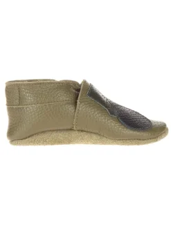 Skórzane buty w kolorze khaki do raczkowania