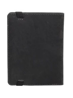 Skórzane etui w kolorze czarnym na karty - 14 x 14 x 3,5 cm