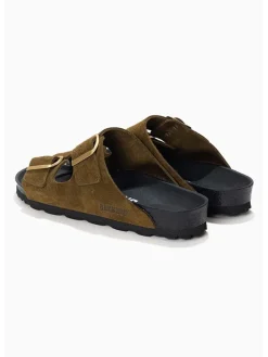 Skórzane klapki "Bali" w kolorze khaki