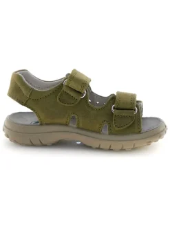 Skórzane sandały w kolorze khaki