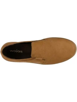 Skórzane slippersy w kolorze jasnobrązowym
