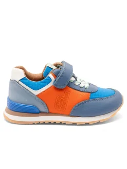 Skórzane sneakersy "Walde" w kolorze niebiesko-pomarańczowym