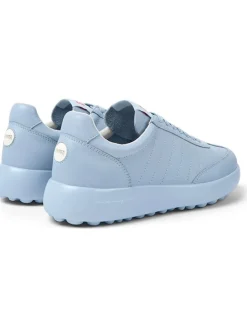 Skórzane sneakersy w kolorze błękitnym