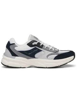 Skórzane sneakersy w kolorze granatowo-szarym