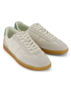 Skórzane sneakersy w kolorze jasnoróżowo-zielono-kremowym