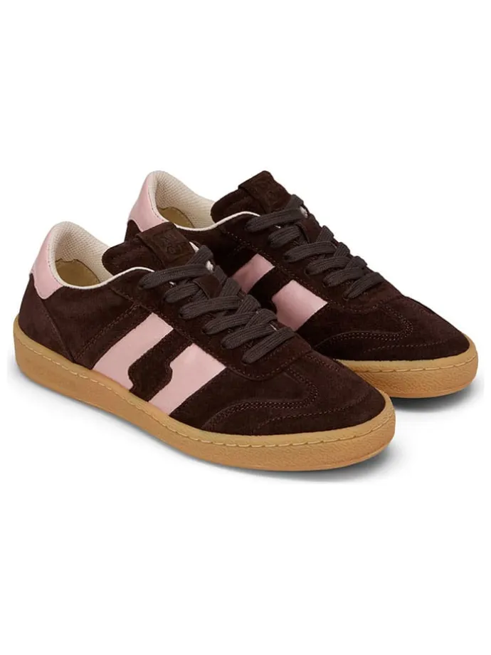 Skórzane sneakersy w kolorze jasnoróżowo-brązowym