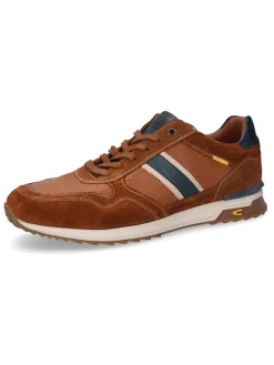 Skórzane sneakersy w kolorze jasnobrązowo-granatowym