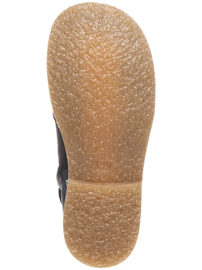 Skórzane sztyblety "Caja" w kolorze granatowym