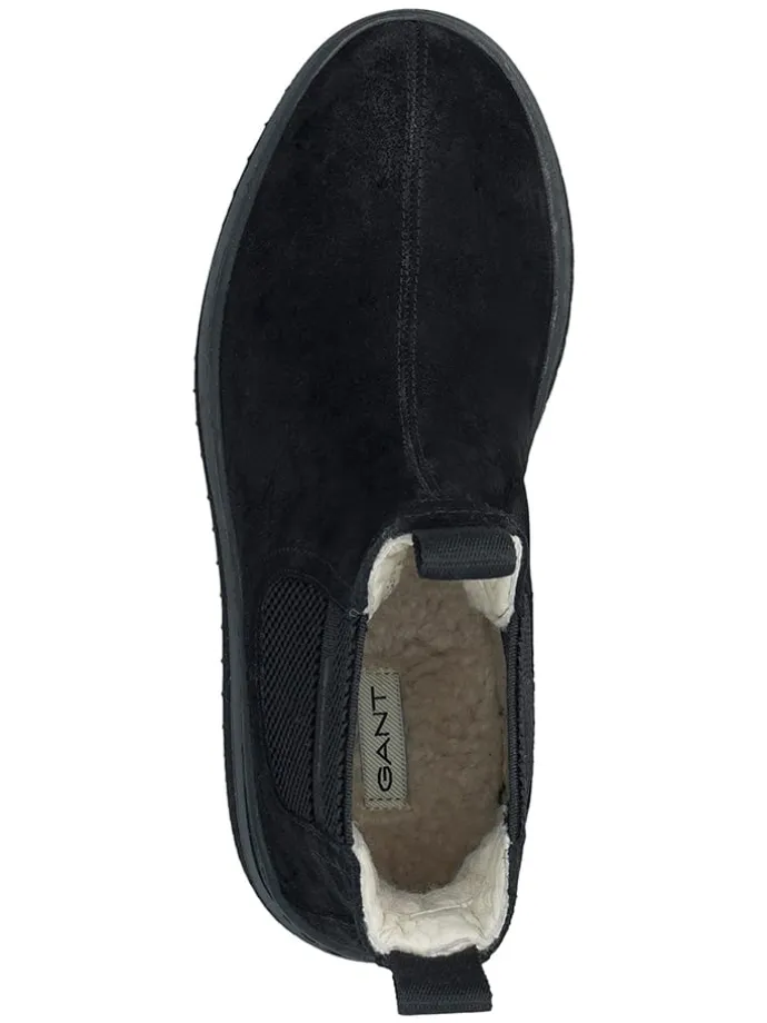 Skórzane sztyblety "Sistown" w kolorze czarnym