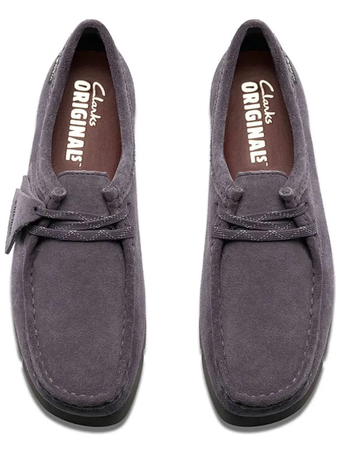 Skórzane trzewiki "Wallabee.GTX" w kolorze fioletowym