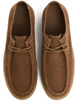 Skórzane trzewiki w kolorze jasnobrązowym
