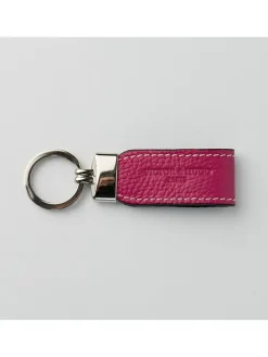 Skórzany brelok "Avy" w kolorze różowym do kluczy - 11 x 3 x 1 cm