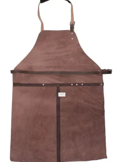 Skórzany fartuch w kolorze ciemnobrązowym do grilowania - 63 x 85 x 0,50 cm