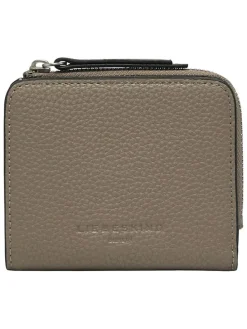 Skórzany portfel w kolorze szarobrązowym - 11 x 9 x 2 cm