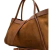 Skórzany shopper bag "Luce" w kolorze karmelowym - 40 x 21 x 14 cm