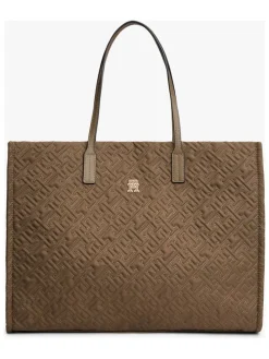 Skórzany shopper bag w kolorze jasnobrązowym - 43 x 31 x 17 cm