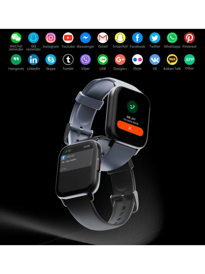Smartwatch "QS16" w kolorze czarno-jasnoróżowym