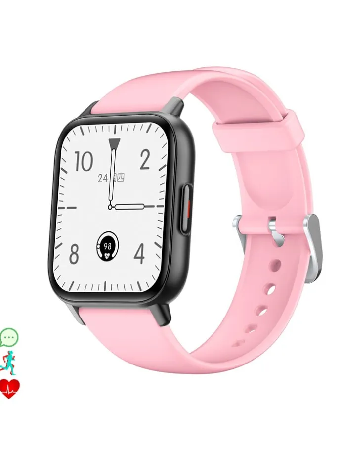 Smartwatch "QS16" w kolorze czarno-jasnoróżowym
