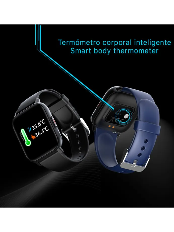 Smartwatch "QS16" w kolorze czarno-jasnoróżowym