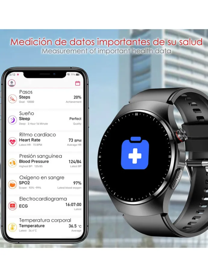 Smartwatch "TK25. ECG" w kolorze czarnym