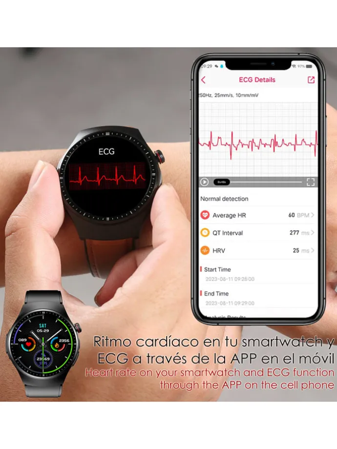 Smartwatch "TK25. ECG" w kolorze czarnym