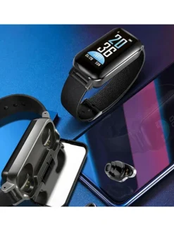 Smartwatch w kolorze czarnym ze słuchawkami