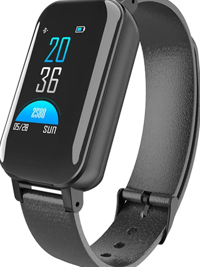 Smartwatch w kolorze czarnym ze słuchawkami