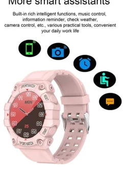 Smartwatch w kolorze jasnoróżowym