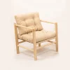 Sofa ogrodowa w kolorze kremowym - 51 x 86 x 51 cm
