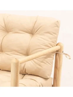 Sofa ogrodowa w kolorze kremowym - 51 x 86 x 51 cm