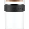 Słoik "Bistro" w kolorze czarno-beżowym - 600 ml