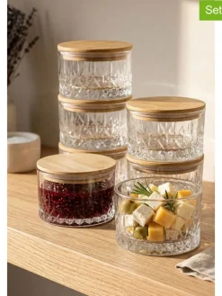 Słoiki (6 szt.) w kolorze beżowym - 260 ml