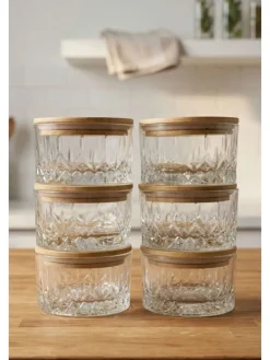 Słoiki (6 szt.) w kolorze beżowym - 260 ml