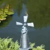 Solarna dekoracja ogrodowa "Windmill" w kolorze srebrnym - 17,5 x 93,5 x 7 cm