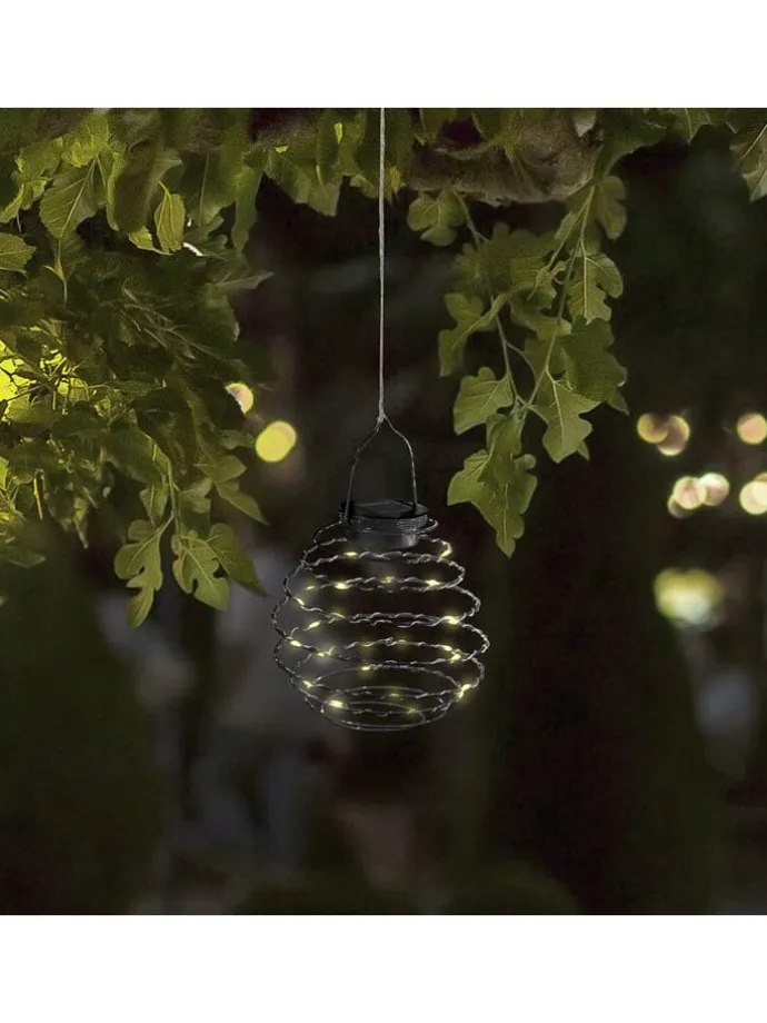 Solarna lampa ogrodowa LED w kolorze czarnym - wys. 20 x Ø 14 cm