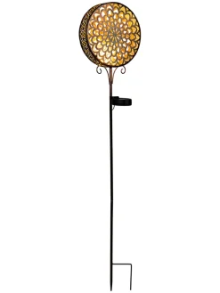 Solarna lampa ogrodowa w kolorze miedzianym na trzonku - wys. 95 x Ø 20,5 cm