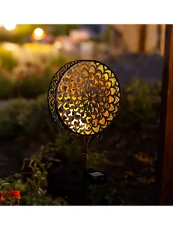 Solarna lampa ogrodowa w kolorze miedzianym na trzonku - wys. 95 x Ø 20,5 cm