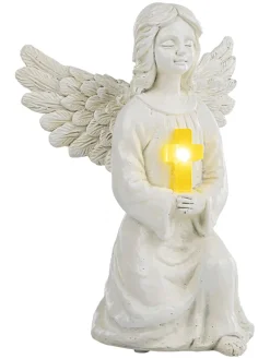 Solarna lampa zewnętrzna LED w kolorze białym - 16 x 22,5 x 14 cm