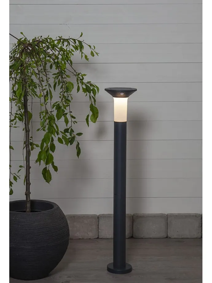 Solarna lampa zewnętrzna LED w kolorze czarnym - wys. 90 cm