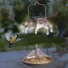Solarna stacja karmienia LED w kolorze złotym - wys. 49 x Ø 19 cm