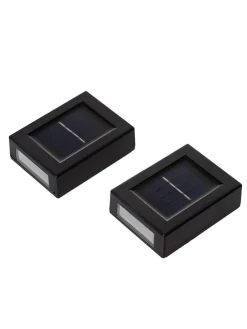 Solarne lampy ścienne LED (2 szt.) w kolorze czarnym - 10 x 7,3 cm