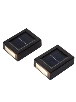 Solarne lampy ścienne LED (2 szt.) w kolorze czarnym - 10 x 7,3 cm