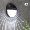 Solarne lampy ścienne LED (4 szt.) w kolorze czarnym - Ø 11 cm