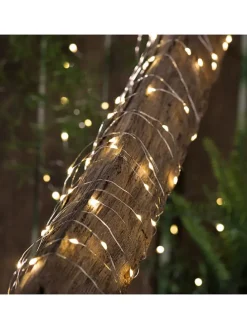 Solarny łańcuch świetlny LED w kolorze ciepłej bieli - dł. 2000 cm
