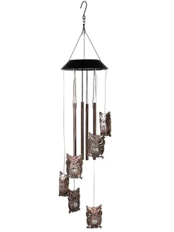 Solarny dzwonek wietrzny LED w kolorze ciepłej bieli - wys. 62 cm